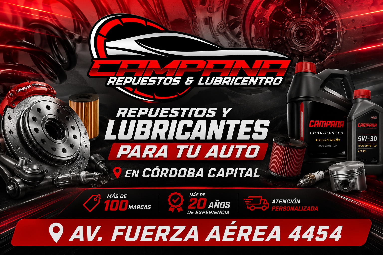 Campana Repuestos & Lubricentro — Repuestos y lubricantes para tu auto en Córdoba Capital